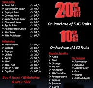 Farmers Fruit menu 1