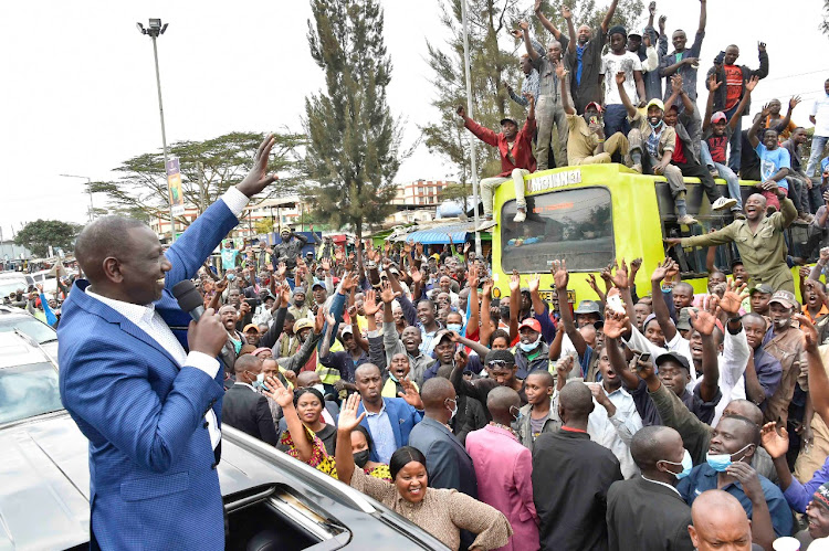 Deputy President William Ruto speaking to supporters.