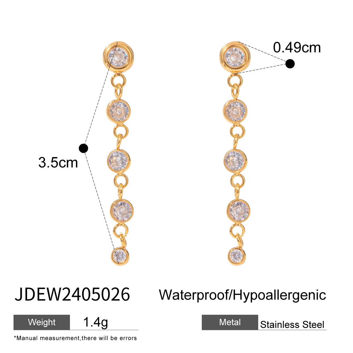 Title 5, Boucles doreilles rondes en acier inoxydable d...
