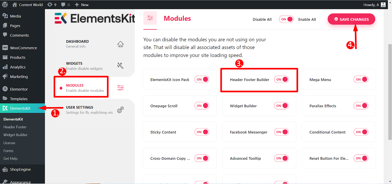 ElementsKit Nav Menu Module