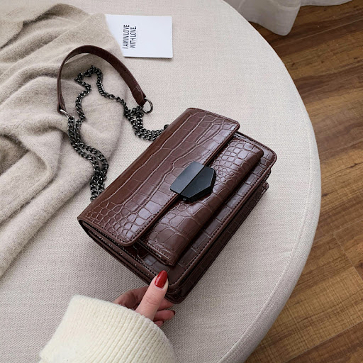 Title 4, Womens Crossbody Bag with Leather Pattern, Cha...