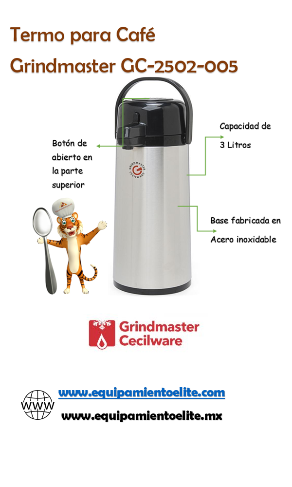 ✓ Grindmaster GC-2502-005 Termo para Café 🥇 - Equipamiento Elite -  Equipamos Tu Negocio Con Las Mejores Marcas Y Sobre Todo Los Mejores Precios