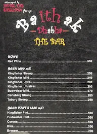 Baithak Dhaba menu 1