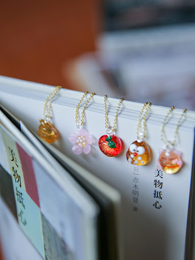 Title 2, Handmade Zodiac Pendant Peach Blossom Necklace ...