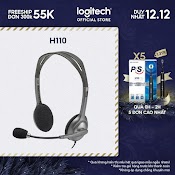 [Mã Elmall5 Giảm Đến 500K] Tai Nghe Chụp Tai Logitech H110 - 2 Jack 3.5Mm, Mic Khử Giảm Tiếng Ồn, Âm Thanh Nổi