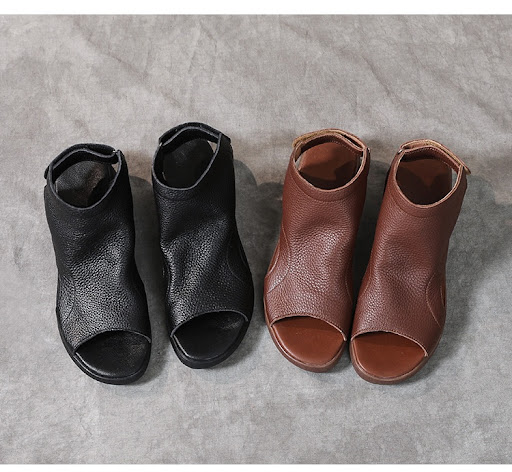 Title 7, Genuine Leather Retro Artistic Womens Sandals ...