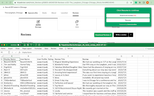 TripAdvisor® Review Data Scraper