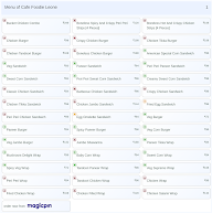 Cafe Foodie Leone menu 1