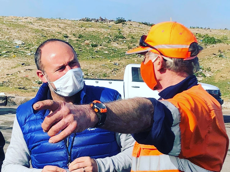 DA members including Retief Odendaal, left, have called for urgent intervention from the city to ensure the safety and security of residents using the Arlington tip, the city’s biggest disposable waste site