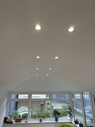 Down lights installed in a newly constructed conservatory in Rochester Kent