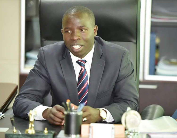 Nanci Governor Stephen Sang speaking at his office in Kapsabet town