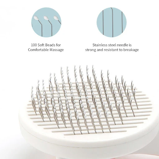 Self Cleaning Slicker Brush for Dog and Cat Removes Undercoat Tangled Hair Massages Particle Pet Comb Improves Circulati