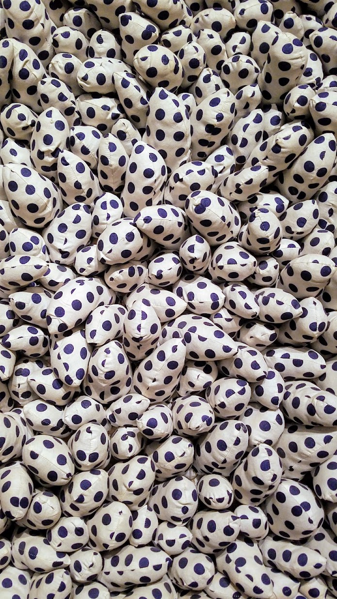 Yayoi Kusuma, Blue Spots, 1965 Stuffed cotton, kapok, and wood