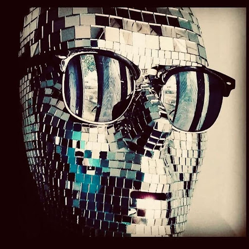 Title 2, Mirror Reflective Glass Party Headwear Helmet, ...