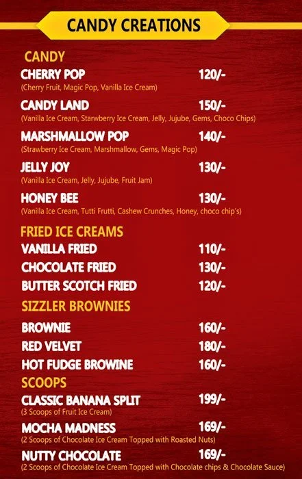 Waffle World menu 