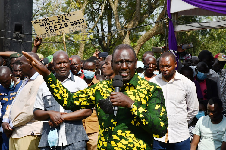 Deputy President William Ruto in Machakusi, Teso South when he toured Busia county on October 23, 2021.