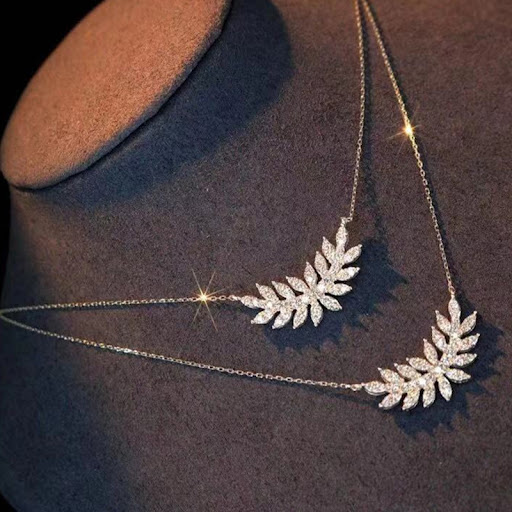 Title 5, Womens Fashion New Feather Necklace, a stylish...