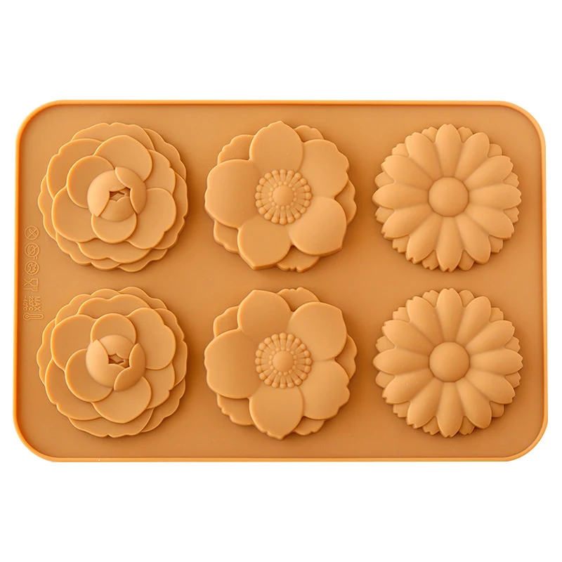 Title 5, Moule en silicone adorable trois fleurs chocola...