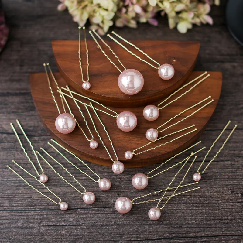 Pearl U-shaped hairpin bridal headband, an elegant accessory for weddings, perfect for bridal hairstyles, simple and eas