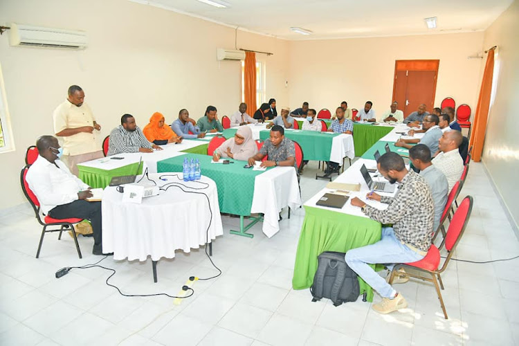 Participants during the launch of the 'Timiza Ugatuzi' programme.