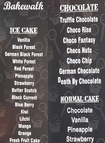 Bakewalk menu 