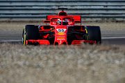 Carlos Sainz of Spain drives the Scuderia Ferrari 2018-spec SF71H on track during a five-day test at Fiorano Circuit on January 27 2021 in Fiorano Modenese, Italy.