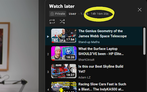 YouTube Playlist Length - Duration Display