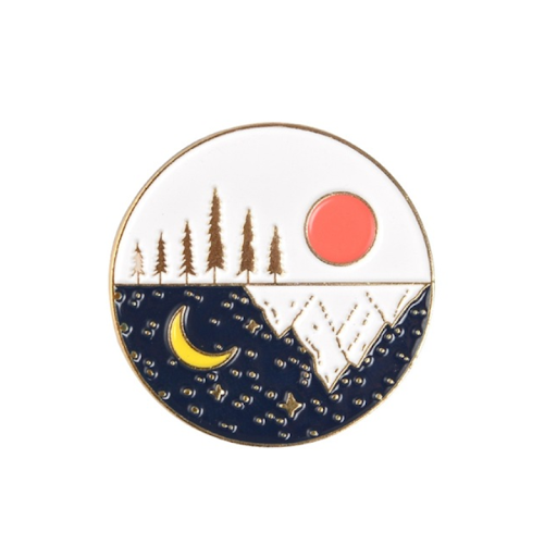 Title 2, Lovely Mountains And Rivers Outdoor Forest Badg...