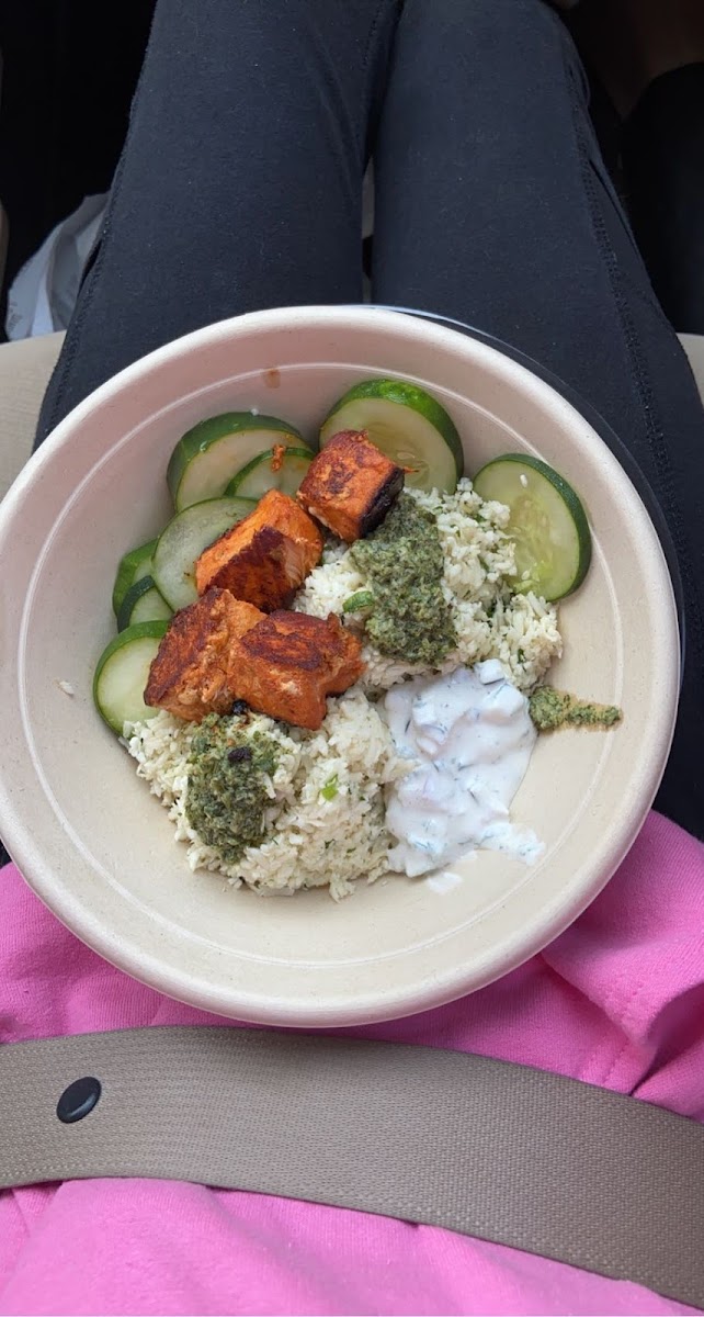 Cauliflower rice bowl gf dairy free if hold feta