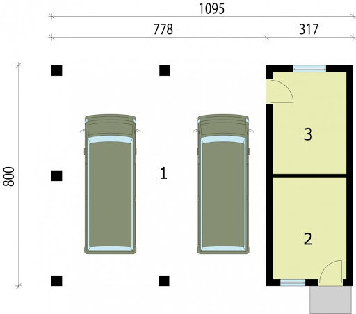 G211 - Rzut garażu