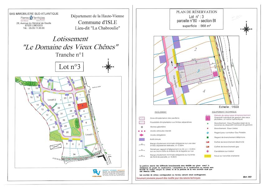 Vente terrain  568 m² à Isle (87170), 70 900 €