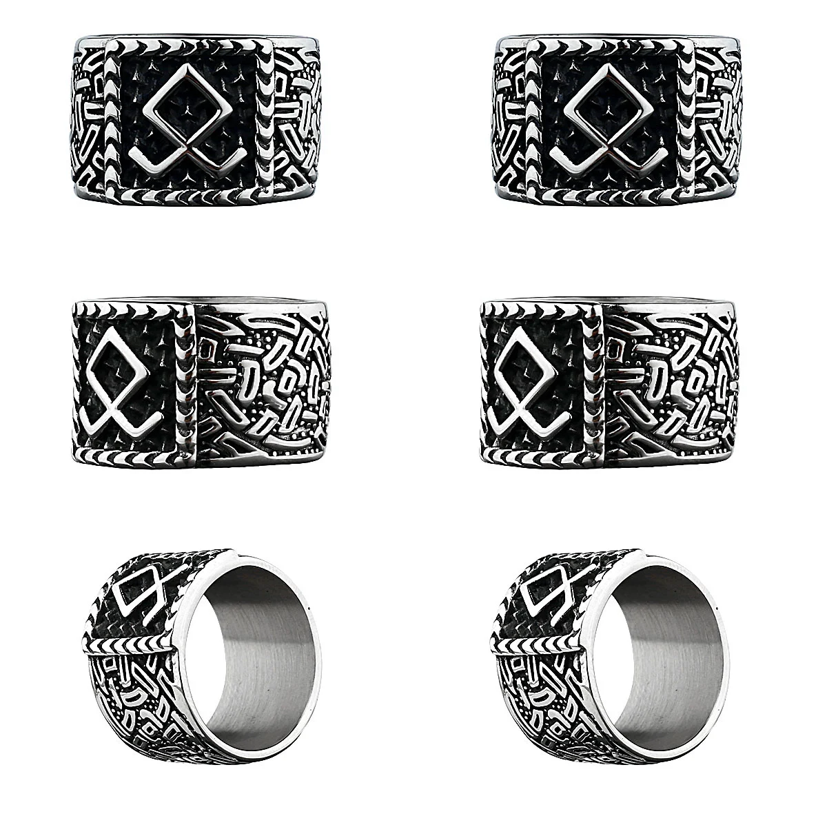 Title 3, Anel de Runas Criativo Masculino, Moda Exclusiv...