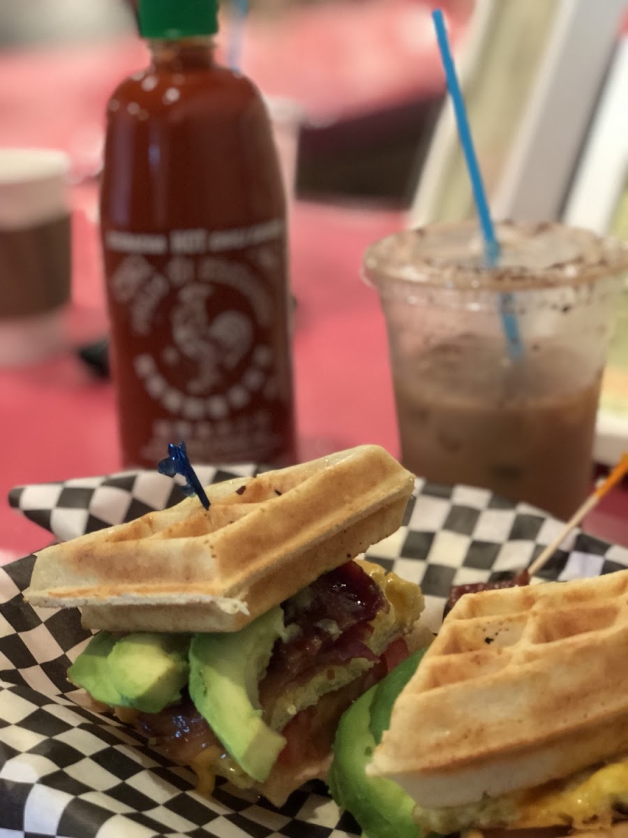 You can make a sandwich out of their gf waffles!