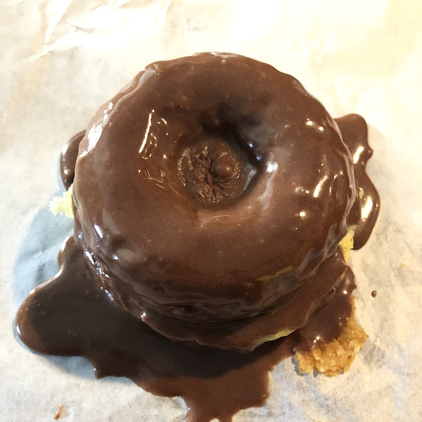 Cake donut with chocolate frosting