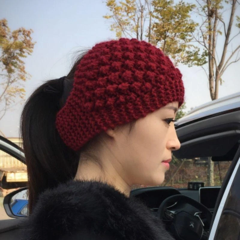 Chapéu Faixa de Cabelo de Lã com Aba Larga Feminino Outono Inverno Cachecol Quente, aquece e protege com estilo nos dias frios