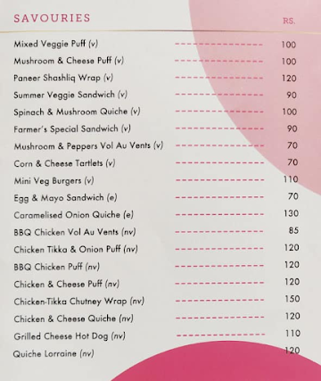 Love & Cheesecake menu 