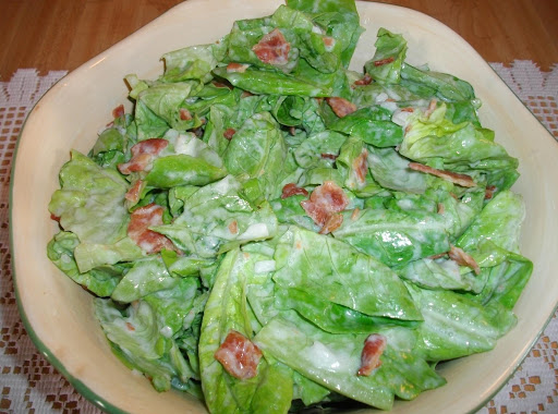 This salad was made with fresh Romaine Lettuce from our garden.