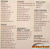 Bakers Basket menu 1