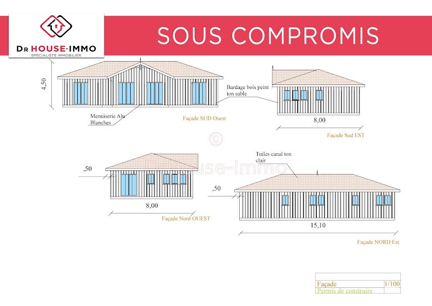 Vente terrain  725 m² à Le Porge (33680), 235 000 €