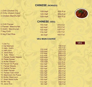 Lucknow Kabab menu 