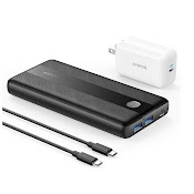 Combo Anker B1284: Pin Sạc Dự Phòng A1284 Powercore Iii Elite 19200Mah Pd 60W 1C - 2A Và Củ Sạc A2712 Pd/Pps 65W