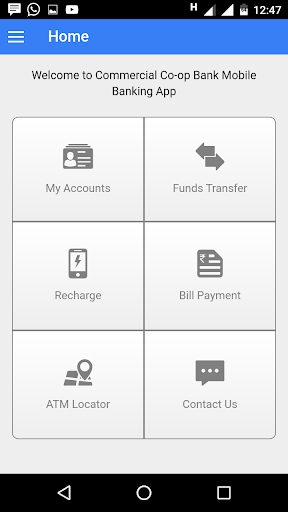 Screenshot Commercial Co-op. Bank Mobile 