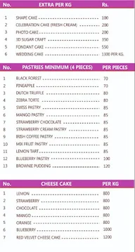 Splendid Cakes And More menu 1