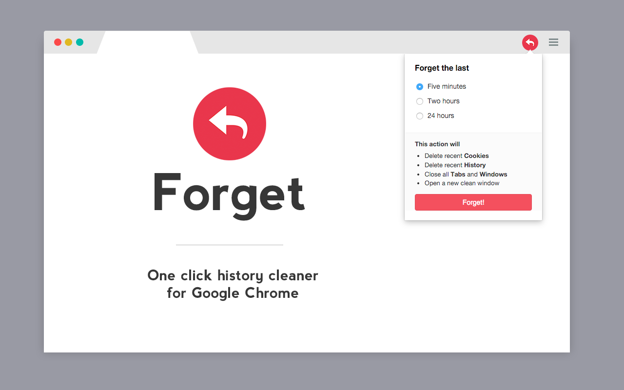 Forget — clear history with one click Preview image 3