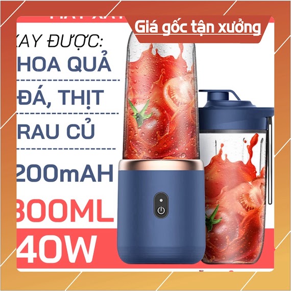 Máy Xay Sinh Tố Juicing Cup 300Ml Cầm Tay 6 Lưỡi Sử Dụng Pin Sạc Cổng Usb Siêu Tiện Lợi Chất