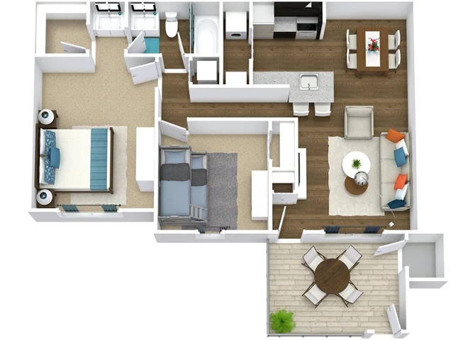 B1 rendered floorplan diagram