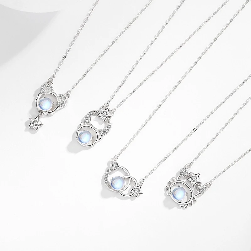 Collier 12 Constellations Argent Sterling 925 pour Femme Design spécial Luxe léger Bijou raffiné et élégant.