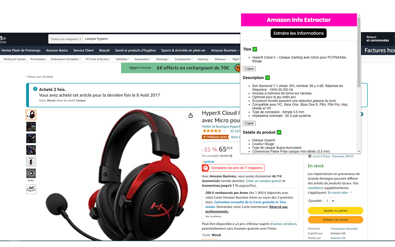 Amazon Info Extractor Preview image 2