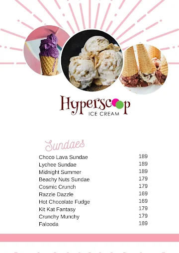 Hyperscoop Natural And Premium Ice Creams menu 