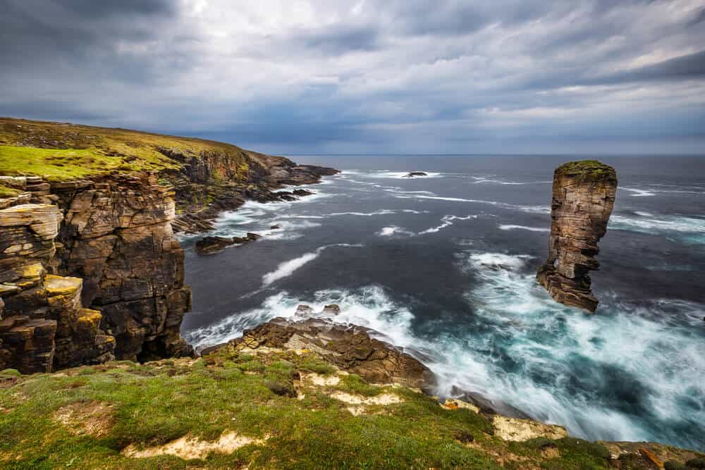 ocean and cliffs at orkney islands